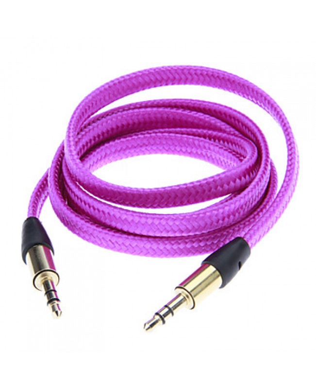 Noodle Style Weave Line Audio Jack Connection Cable(Purple 1.01m)