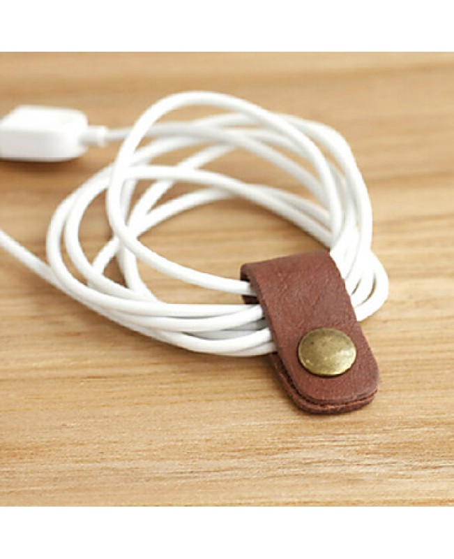 LAN Leather Bobbin Winder for Cable Earphone