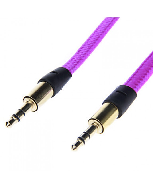 Noodle Style Weave Line Audio Jack Connection Cable(Purple 1.01m)