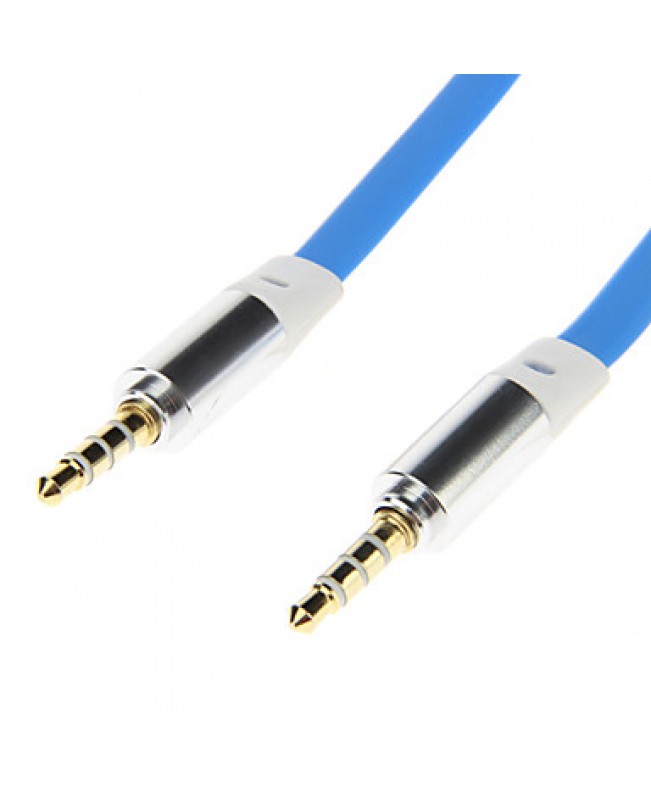 3.5mm Noodle Style Audio Jack Connection Cable(Blue 1.0m)